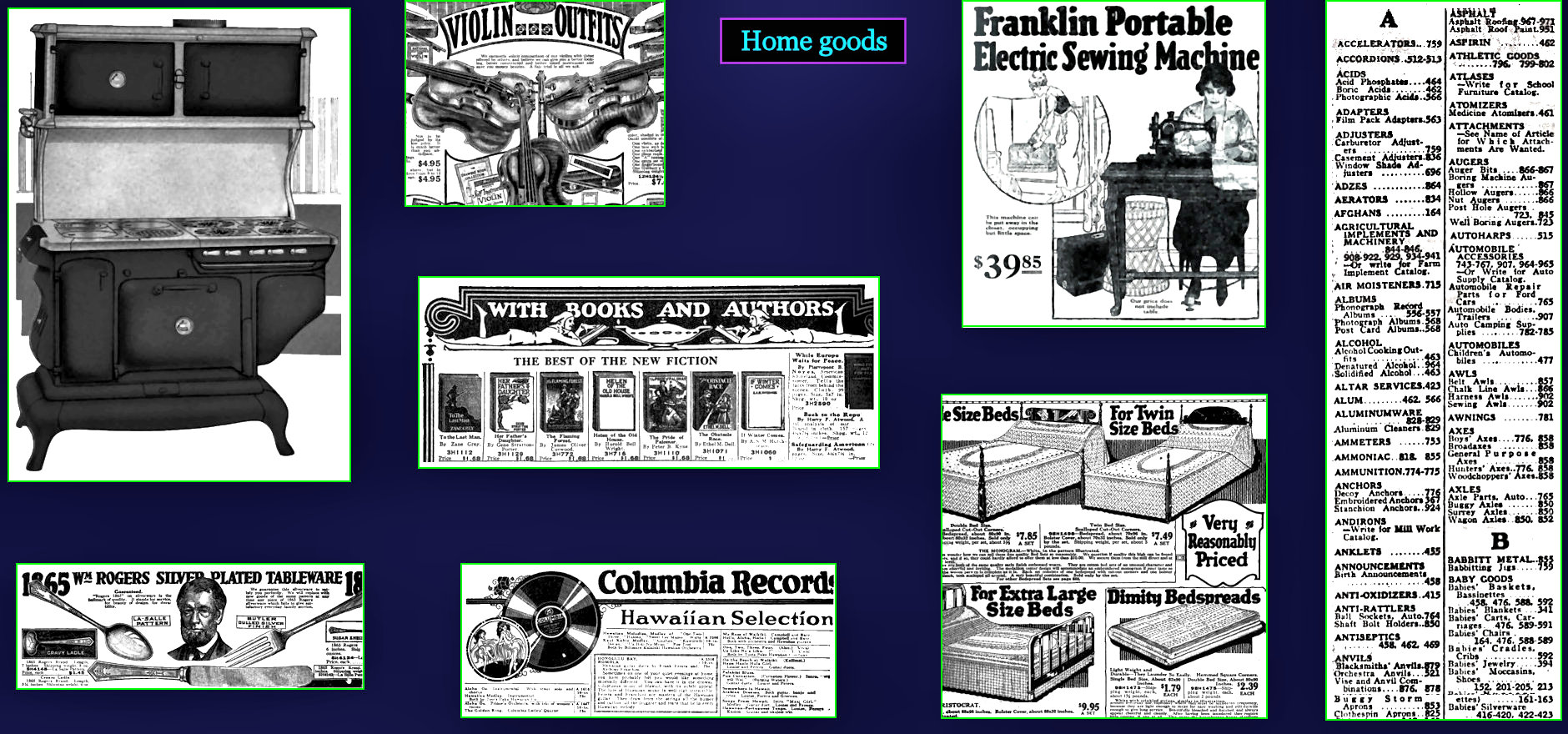Sears home goods, 1920s